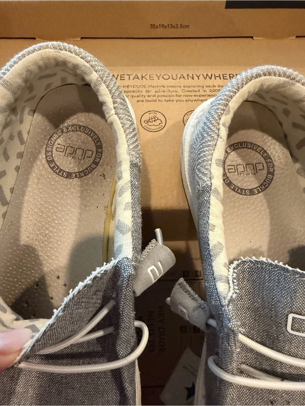 Hey Dude Gray Canvas Slip-On Loafers